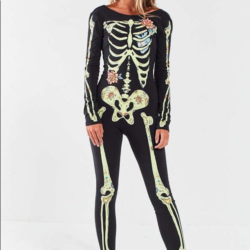 OFU Halloween Skeleton Onesie Glows in the Dark